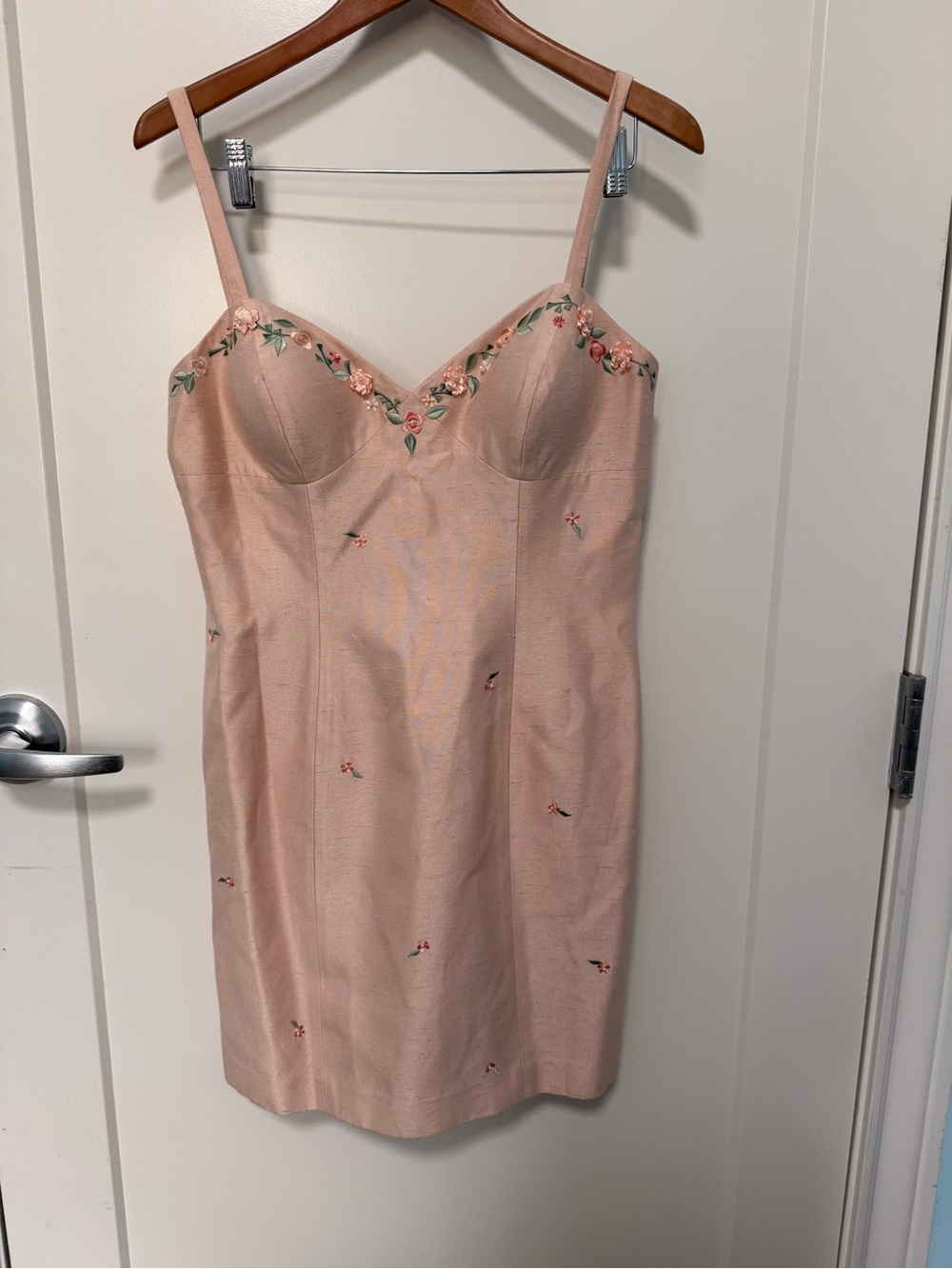 Deborah Laws Blush Pink Embroidered Dress